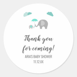 モーミーベビーゾウと雲の赤ちゃんシャワー好意 ラウンドシール