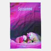 モーミーポーラークマとカッブモノグラム | キッチンタオル (縦)