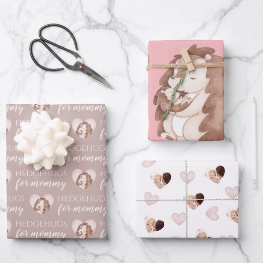 モーミーラッピング用ヘッジハグ紙シート ラッピングペーパーシート (正面)