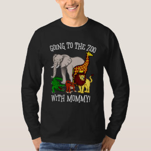 モーミー子供へアニメーションで動物園に行くかわいい動物園 Tシャツ
