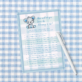 モーミー最高のキュートなグレーの熊の男の子シャワーゲームを知っている 招待状