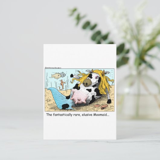 モーメおもしろいド牛の漫画のギフトTee収集品 ポストカード (スタンド正面)