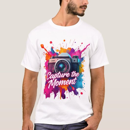 モーメントをキャプチャ – Camera Artレトロ Tシャツ (正面)