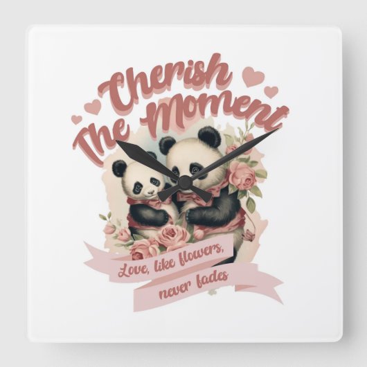 モーメントウォール時計を大切にする スクエア壁時計 (正面)