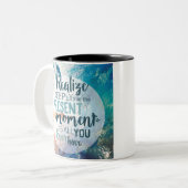 モーメント勇気付けられるサクセスライフヒント引用文アート ツートーンマグカップ (正面左)