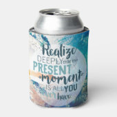 モーメント勇気付けられるサクセスライフヒント引用文アート 缶クーラー (缶正面)