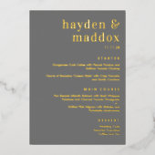 モーメ実在ントフォイルの結婚メニューカード 箔招待状 (正面)