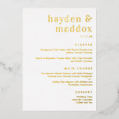 モーメ実在ントフォイルの結婚メニューカード 箔招待状 (正面)