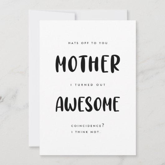 モーメ笑わされるーおもしろいマザーデイグリーティングカード 招待状 (正面)