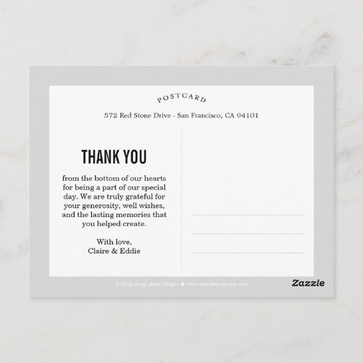 モーメ輝くント写真サンキューカード ポストカード (裏面)