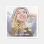 モーメ輝くント写真卒業ナプキンス スタンダードカクテルナプキン (正面)