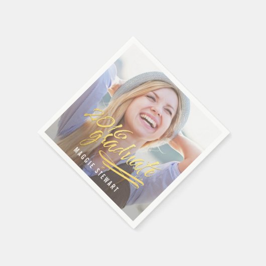 モーメ輝くント写真卒業ナプキンス スタンダードカクテルナプキン (角)