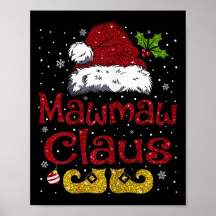 モーモーおもしろいドクロースマッチングファミリークリスマスサンタ ポスター