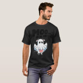 モーモーって言うかブー幽霊牛のかぼちゃ ハロウィンの牛 Tシャツ (正面フル)