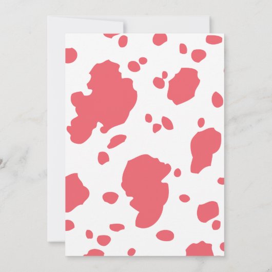 モーモーピンク柄かわいい牛の誕生日パーティー 招待状 (裏面)