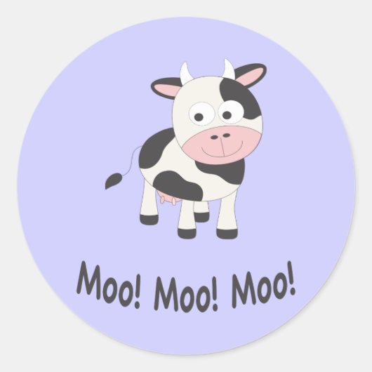 モーモーモー可愛い漫画 ラウンドシール (正面)
