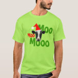 モーモーモーChristmas Santa Cow Tシャツ<br><div class="desc">モーモーモーおもしろいTシャツ。赤いサンタハットとおもしろい文字「Mooo」のクリスマスのパーティーモーTシャツと一緒にモーこおもしろいの牛と友達を驚かせる。赤いサ素晴らしンタ帽シャツ付きのクリスマス牛は完全にカスタマイズされ、あなたの文字と画像を追加！醜い素晴らしクリスマスのセーターのパーティーのための牛のファンやシ素晴らしャツのための牛と牛のパンプホホホホクリスマスギフト！</div>