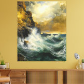 モーランによる後退の波, 1909 キャンバスプリント (インサイチュ (リビング))