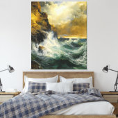 モーランによる後退の波, 1909 キャンバスプリント (インサイチュ (寝室))