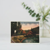 モーラー・オレゴンに接近する列車、ヴィンテージ ポストカード (スタンド正面)