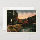 モーラー・オレゴンに接近する列車、ヴィンテージ ポストカード (正面/裏面)