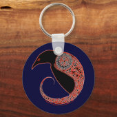 モーリガン・ケルト・レイヴン・キーチェーン、ブルー キーホルダー (正面)