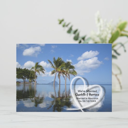 モーリシャスでの結婚披露結婚したパーティー後の披露宴 招待状 (スタンド正面)