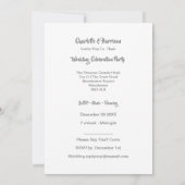 モーリシャスでの結婚披露結婚したパーティー後の披露宴 招待状 (裏面)