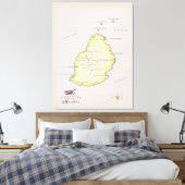 モーリシャスのイラスト地図 キャンバスプリント (インサイチュ (寝室))