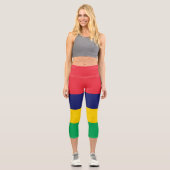 モーリシャスの国旗 カプリレギンス (正面)