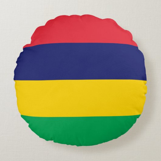 モーリシャスの旗 ラウンドクッション (正面)