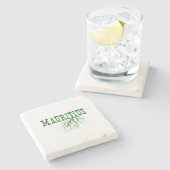 モーリシャスの木の根、モーリシャスが根付くワードアート ストーンコースター (横)