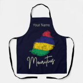 モーリシャスアイランドマップヴィンテージ国旗のインディアン海 エプロン (正面)
