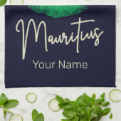 モーリシャスアイランドマップヴィンテージ国旗のインディアン海 キッチンタオル (折り畳み)