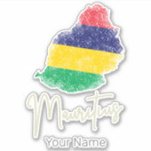 モーリシャスアイランドマップヴィンテージ国旗のインディアン海 シール (正面)