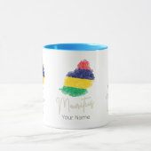 モーリシャスアイランドマップヴィンテージ国旗のインディアン海 マグカップ (中央)