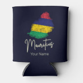 モーリシャスアイランドマップヴィンテージ国旗のインディアン海 缶クーラー (正面)