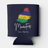 モーリシャスアイランドマップヴィンテージ国旗のインディアン海 缶クーラー (裏面)