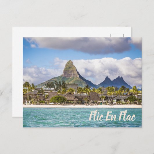 モーリシャスインディアン海フレックアンフラックビーチ土産 シーズンポストカード (正面/裏面)