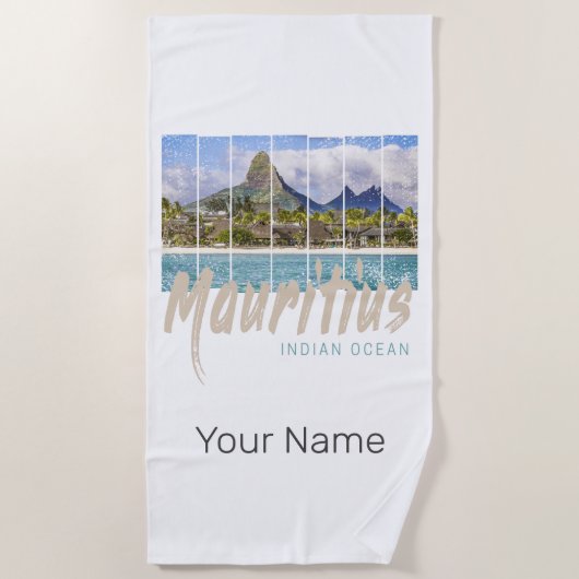 モーリシャスルモーヌブラバントマウンテンスーベニアス ビーチタオル (正面)