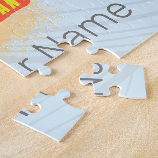 モーリシャスレトロインディアン海ドドと国旗のヴィンテージ ジグソーパズル (側面)