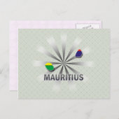 モーリシャス国旗の地図2.0 ポストカード (正面/裏面)