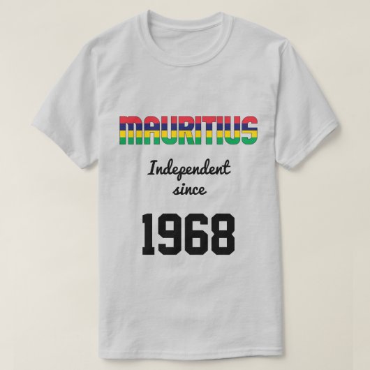 モーリシャス国旗の独立性お祝い Tシャツ (デザイン正面)