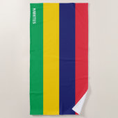 モーリシャス国旗の素晴らしい愛国心 ビーチタオル (正面)