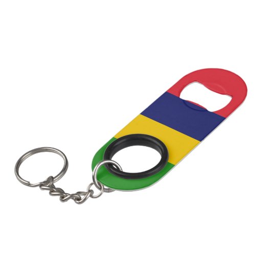 モーリシャス国旗 キーホルダー栓抜き (正面アングル)