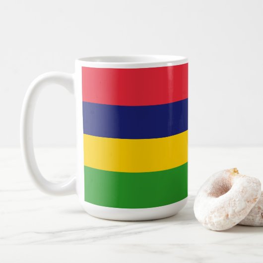モーリシャス国旗 コーヒーマグカップ (ドーナツ)