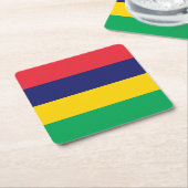 モーリシャス国旗 スクエアペーパーコースター (アングル)