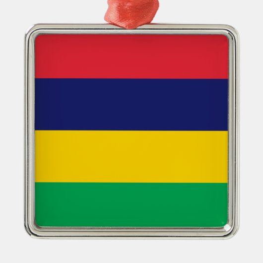 モーリシャス国旗 メタルオーナメント (正面)