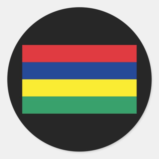 モーリシャス国旗 ラウンドシール (正面)