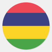 モーリシャス国旗 ラウンドシール (正面)